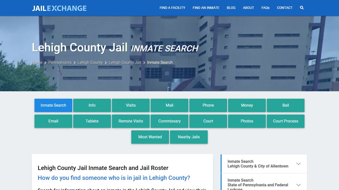 Inmate Search: Roster & Mugshots - Lehigh County Jail, PA - Jail Exchange